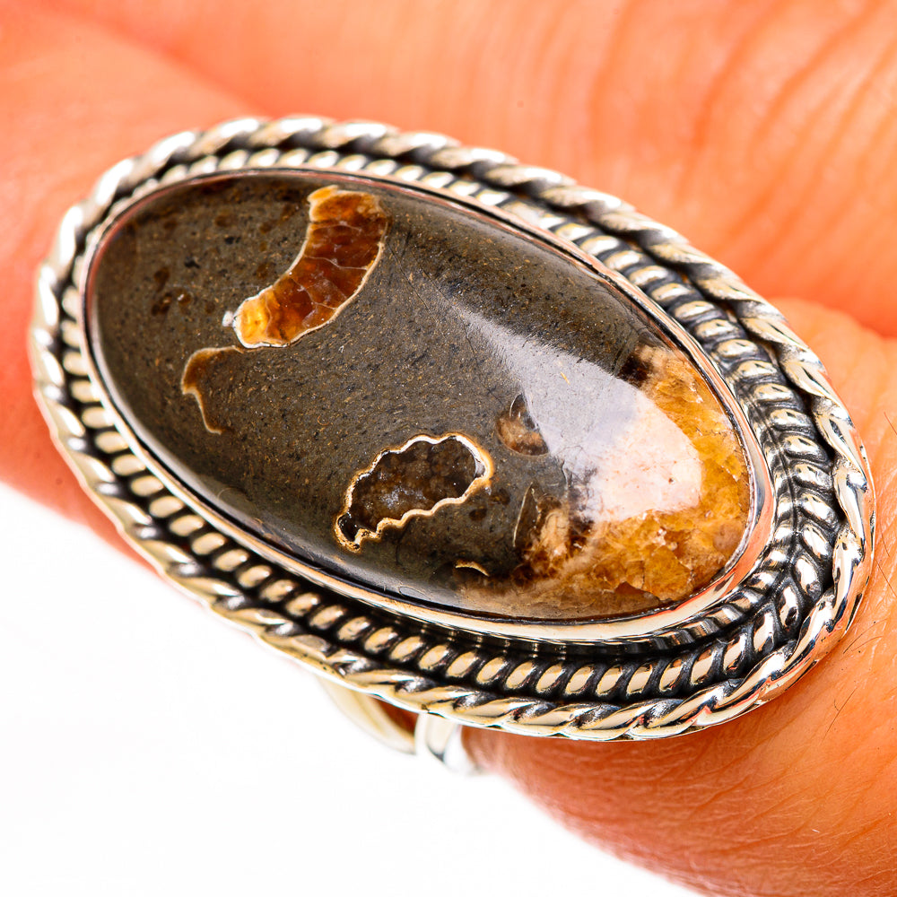 Turritella Agate Rings handcrafted by Ana Silver Co - RING113286