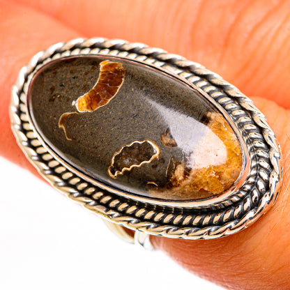 Turritella Agate Rings handcrafted by Ana Silver Co - RING113286