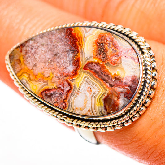 Crazy Lace Agate Rings handcrafted by Ana Silver Co - RING113288