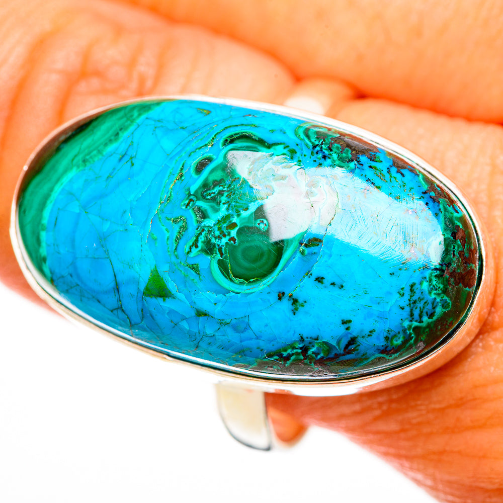 Malachite In Chrysocolla Rings handcrafted by Ana Silver Co - RING113303