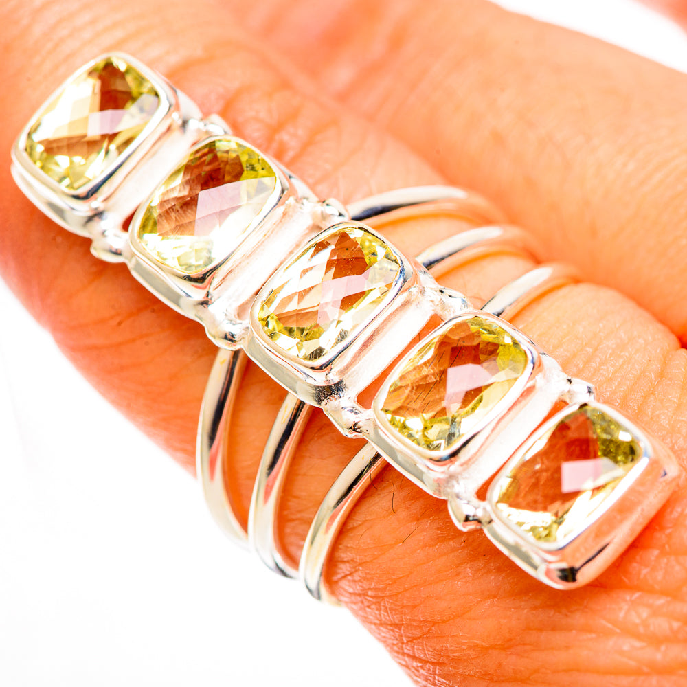Green Amethyst Rings handcrafted by Ana Silver Co - RING113304