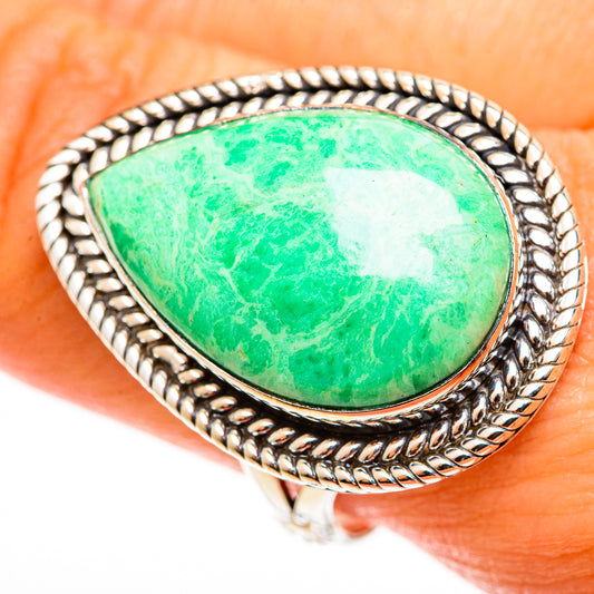 Chrysoprase Rings handcrafted by Ana Silver Co - RING113307