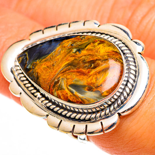 Golden Pietersite Rings handcrafted by Ana Silver Co - RING113314