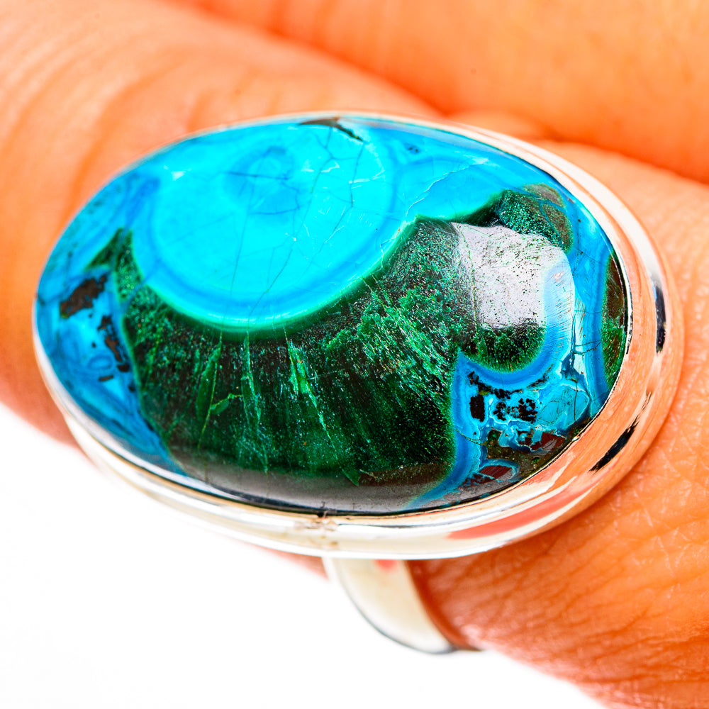 Malachite In Chrysocolla Rings handcrafted by Ana Silver Co - RING113326