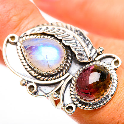 Rainbow Moonstone Rings handcrafted by Ana Silver Co - RING113327