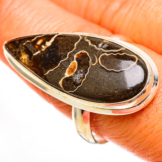 Turritella Agate Rings handcrafted by Ana Silver Co - RING113331