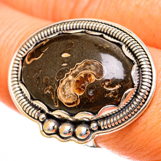 Turritella Agate Rings handcrafted by Ana Silver Co - RING113345