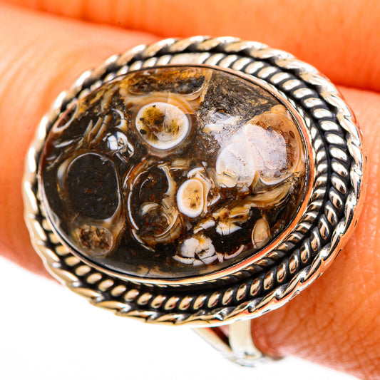 Turritella Agate Rings handcrafted by Ana Silver Co - RING113346