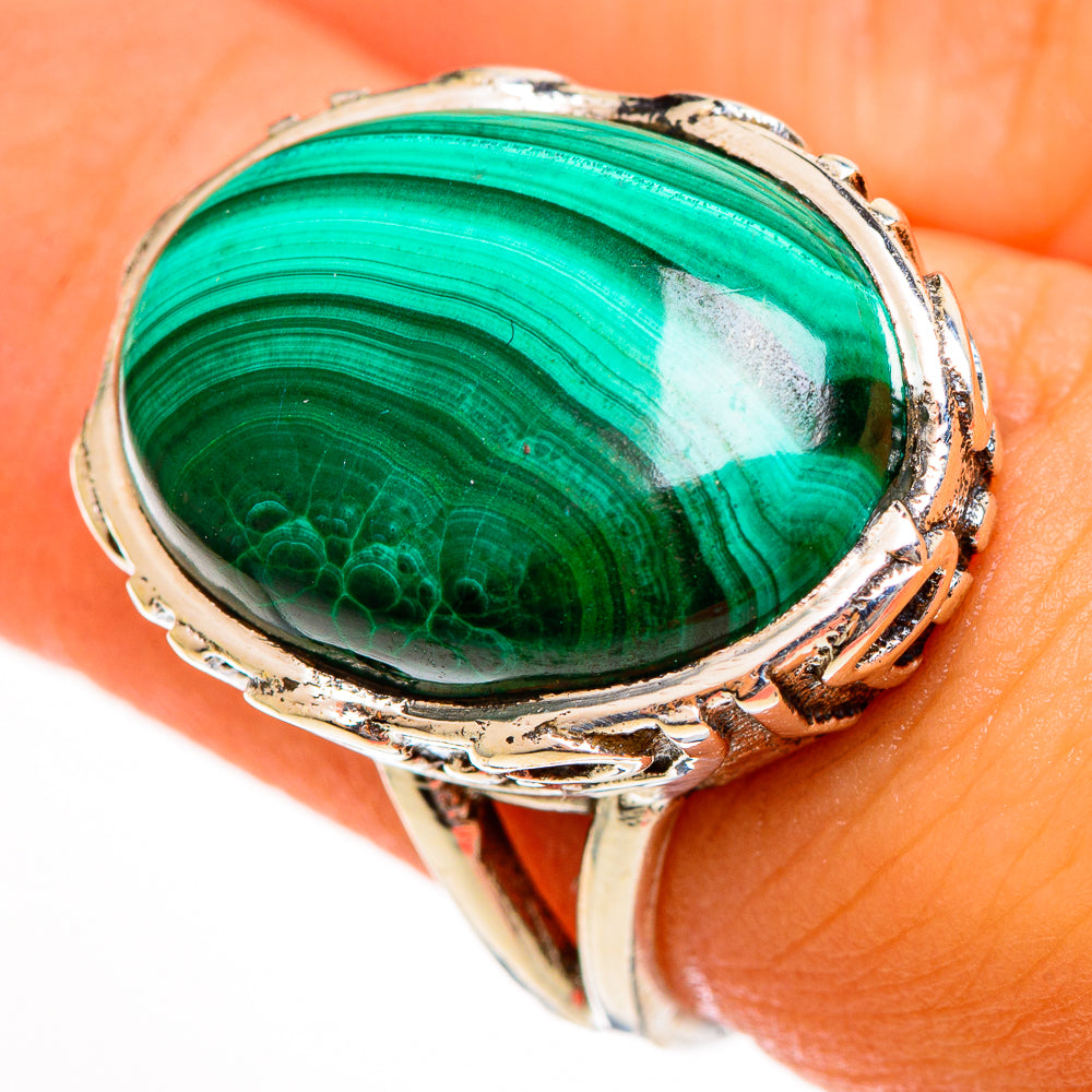 Malachite Rings handcrafted by Ana Silver Co - RING113355