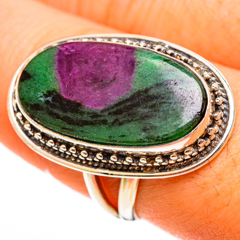 Ruby Zoisite Rings handcrafted by Ana Silver Co - RING113356