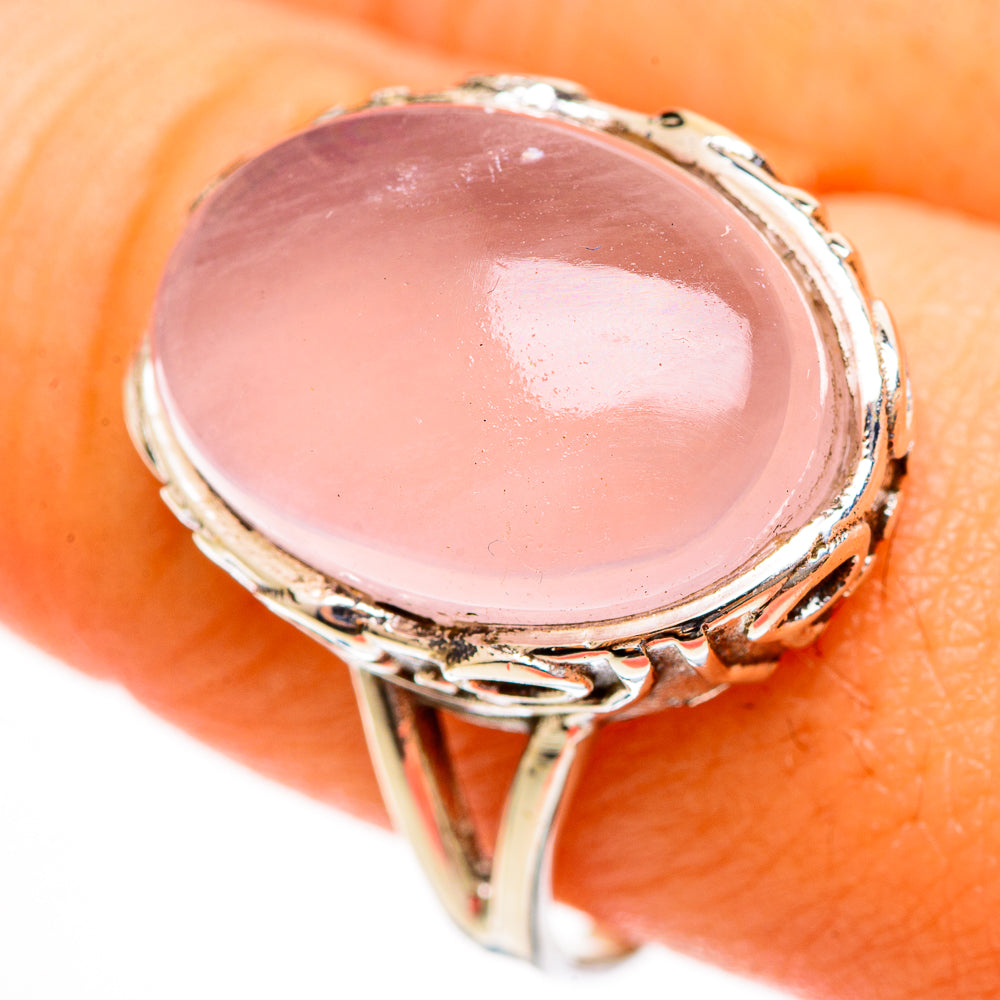 Rose Quartz Rings handcrafted by Ana Silver Co - RING113362