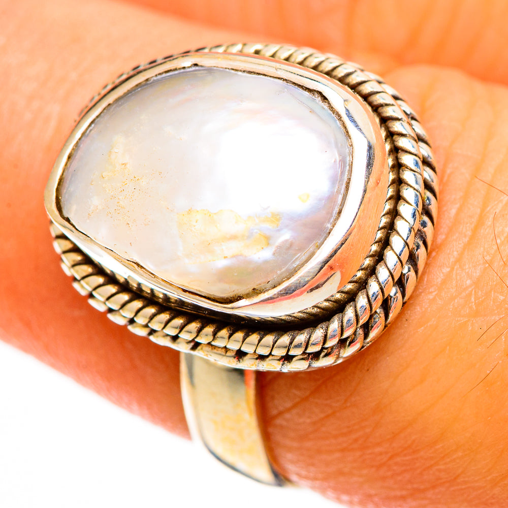 Mother Of Pearl Rings handcrafted by Ana Silver Co - RING113368