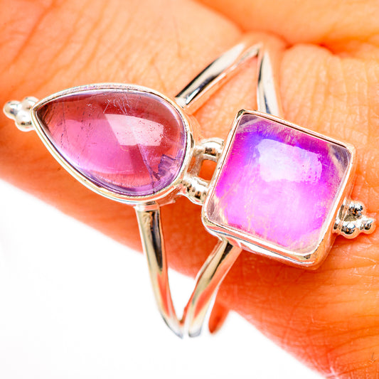 Pink Moonstone Rings handcrafted by Ana Silver Co - RING113371