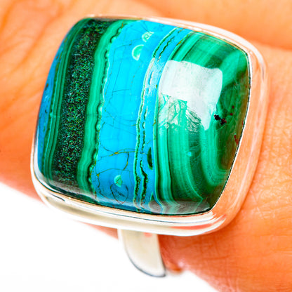 Malachite In Chrysocolla Rings handcrafted by Ana Silver Co - RING113372