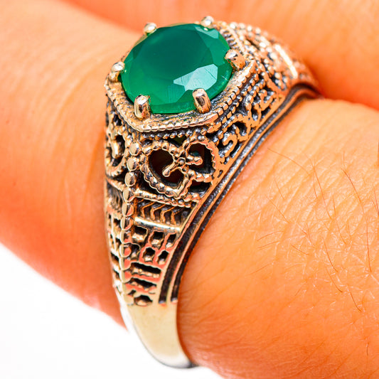 Green Onyx Rings handcrafted by Ana Silver Co - RING113381