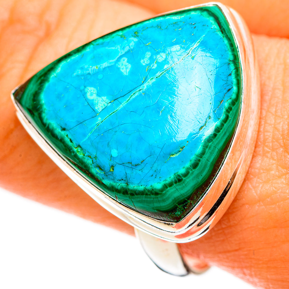 Malachite In Chrysocolla Rings handcrafted by Ana Silver Co - RING113396