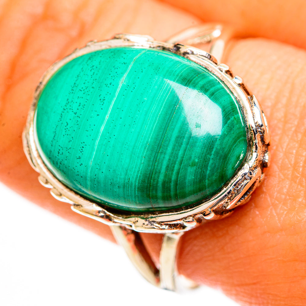 Malachite Rings handcrafted by Ana Silver Co - RING113429