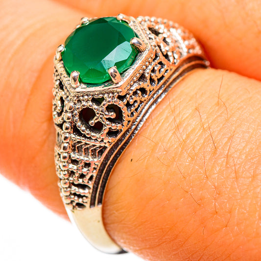 Green Onyx Rings handcrafted by Ana Silver Co - RING113431