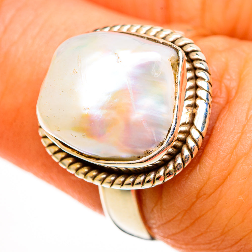 Mother Of Pearl Rings handcrafted by Ana Silver Co - RING113443