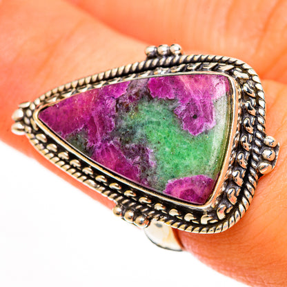 Ruby Zoisite Rings handcrafted by Ana Silver Co - RING113444