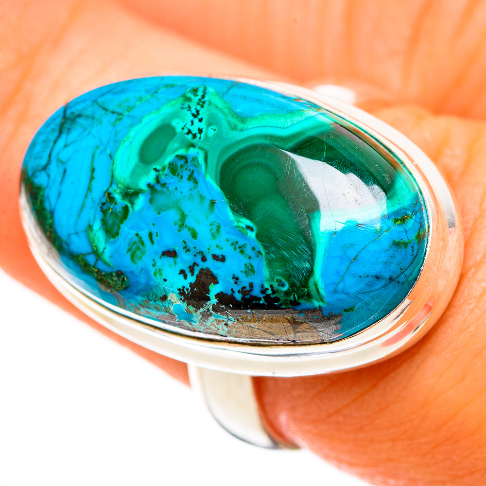 Malachite In Chrysocolla Rings handcrafted by Ana Silver Co - RING113445