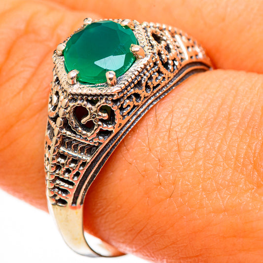 Green Onyx Rings handcrafted by Ana Silver Co - RING113454