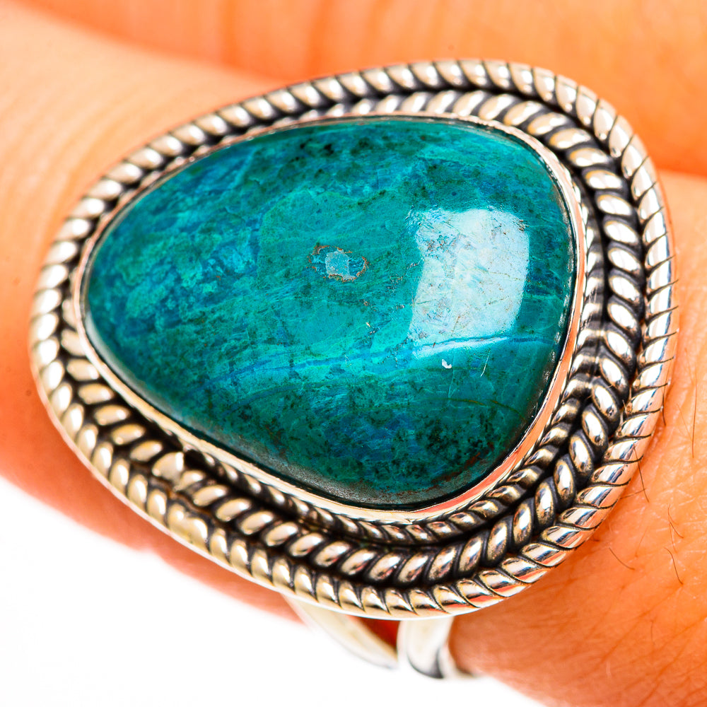Chrysocolla Rings handcrafted by Ana Silver Co - RING113465