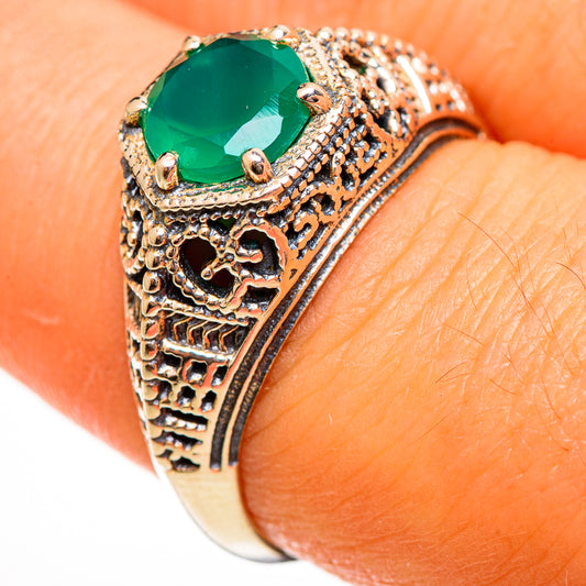 Green Onyx Rings handcrafted by Ana Silver Co - RING113470