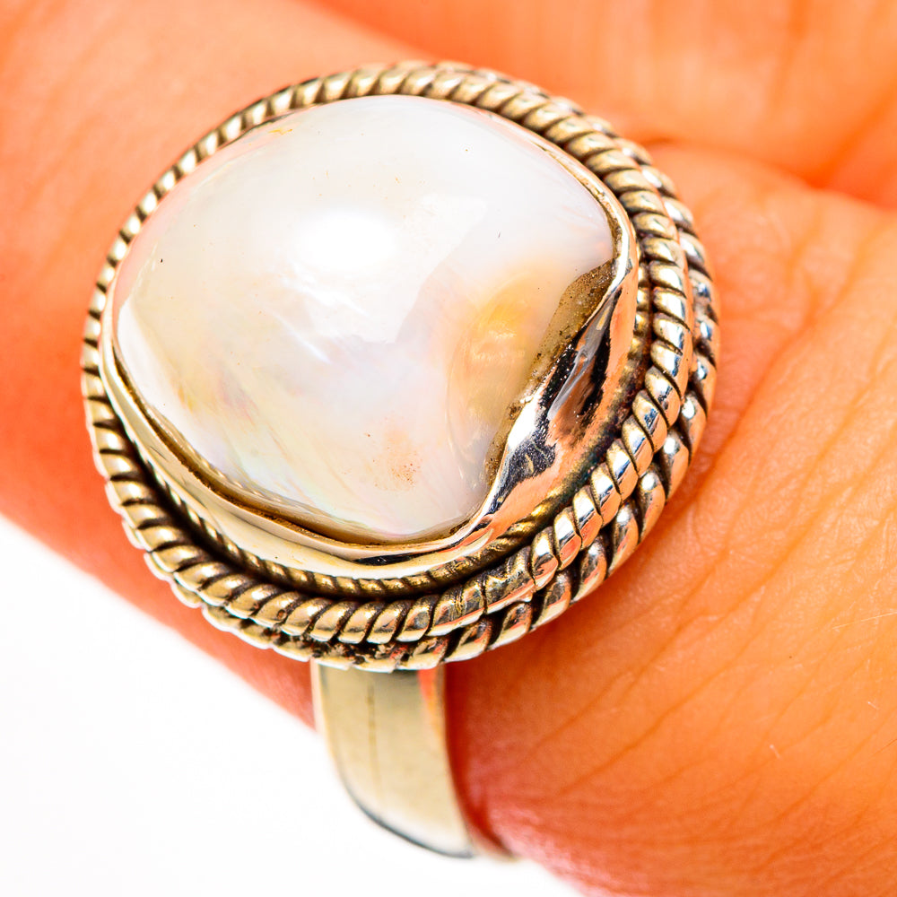 Mother Of Pearl Rings handcrafted by Ana Silver Co - RING113476
