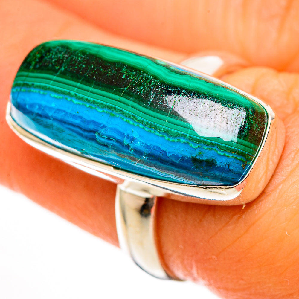 Malachite In Chrysocolla Rings handcrafted by Ana Silver Co - RING113478