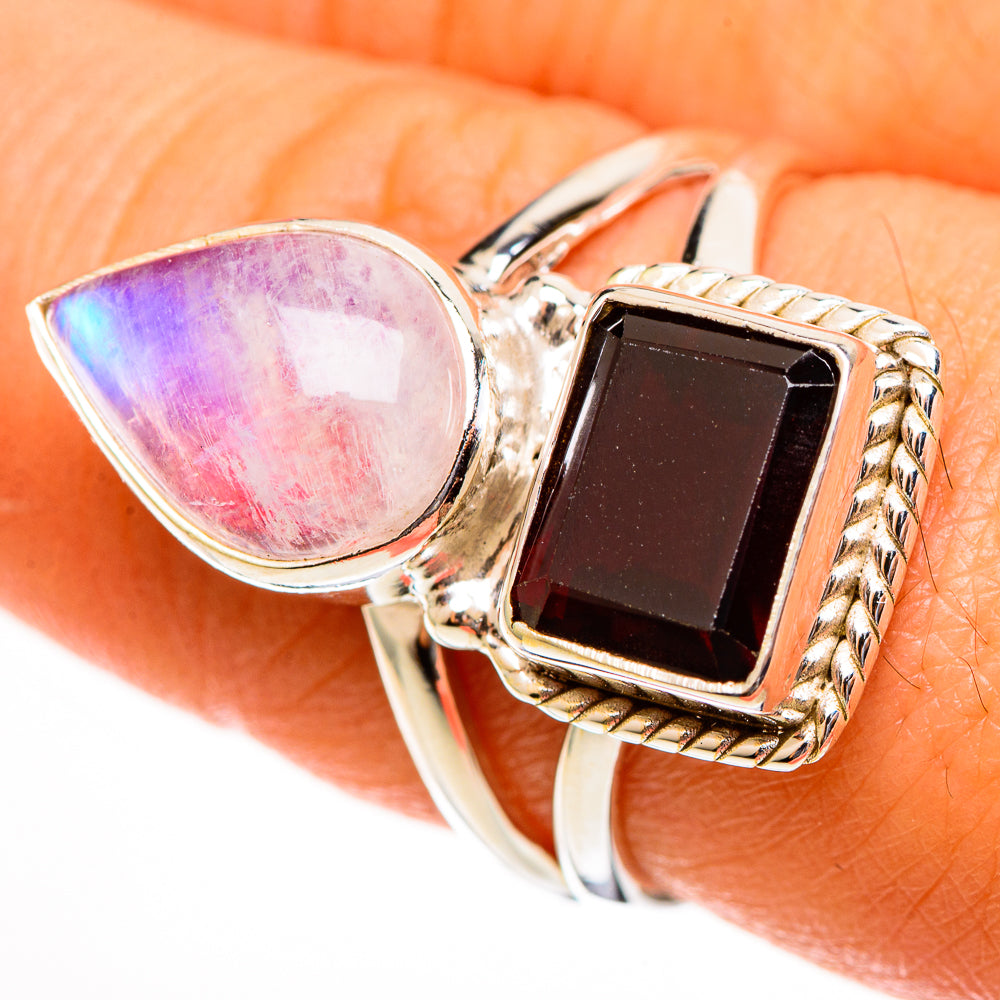 Pink Moonstone Rings handcrafted by Ana Silver Co - RING113479