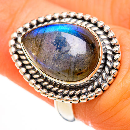 Labradorite Rings handcrafted by Ana Silver Co - RING113483