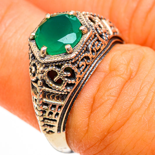 Green Onyx Rings handcrafted by Ana Silver Co - RING113488