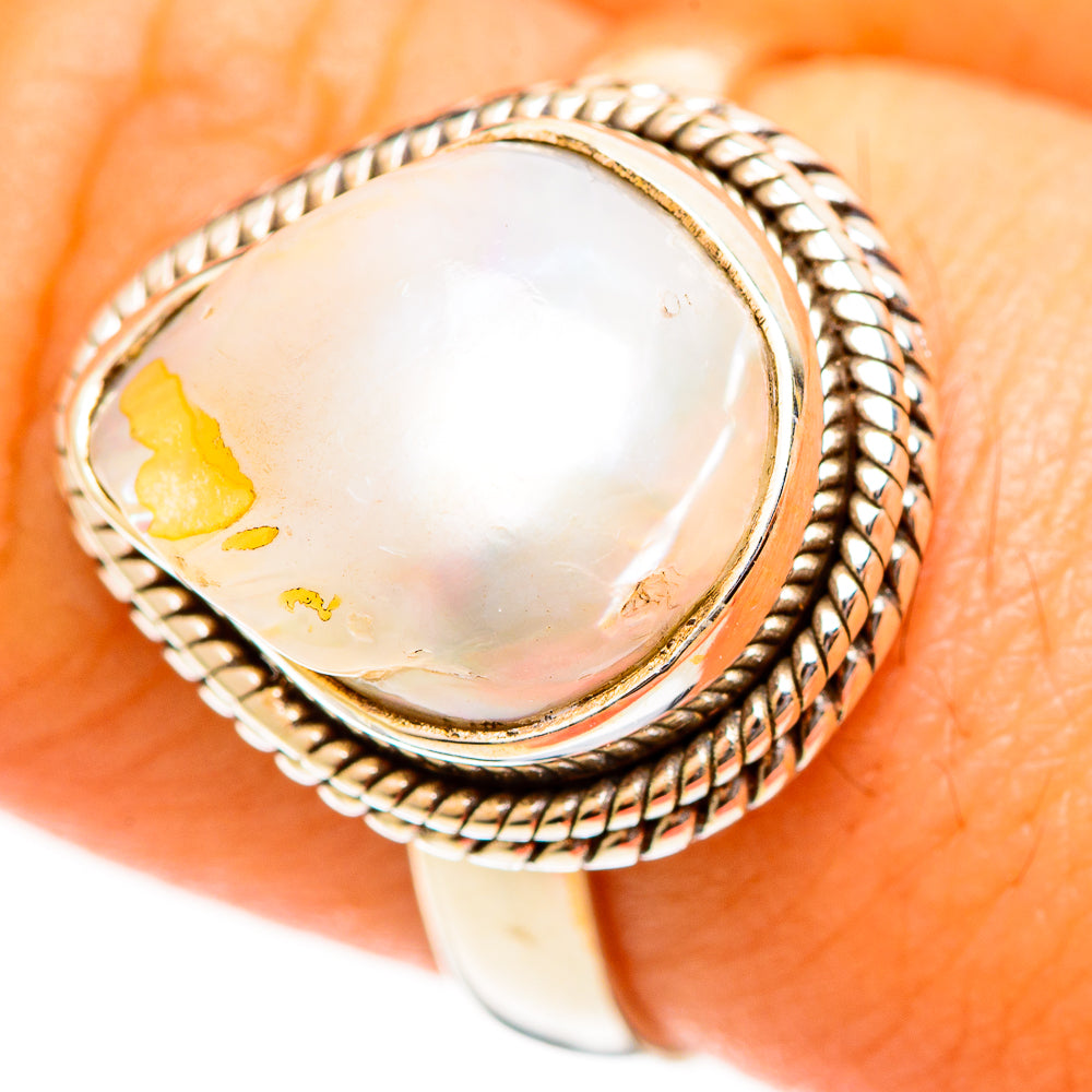 Mother Of Pearl Rings handcrafted by Ana Silver Co - RING113491