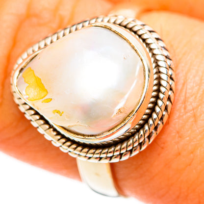 Mother Of Pearl Rings handcrafted by Ana Silver Co - RING113491