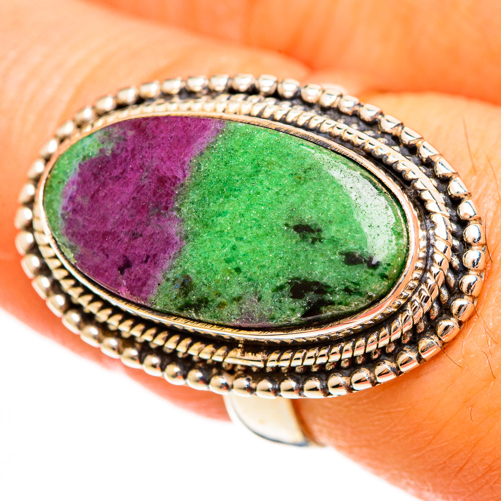 Ruby Zoisite Rings handcrafted by Ana Silver Co - RING113498