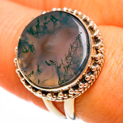Green Moss Agate Rings handcrafted by Ana Silver Co - RING113499