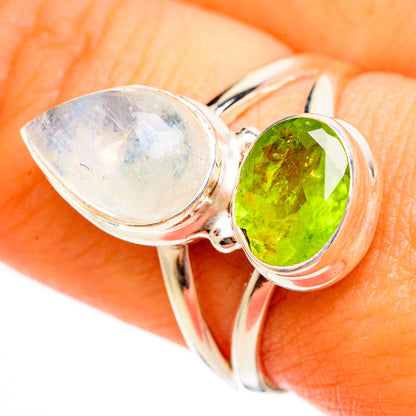 Rainbow Moonstone Rings handcrafted by Ana Silver Co - RING113500