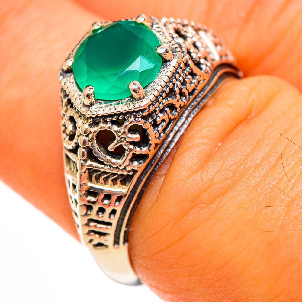 Green Onyx Rings handcrafted by Ana Silver Co - RING113501