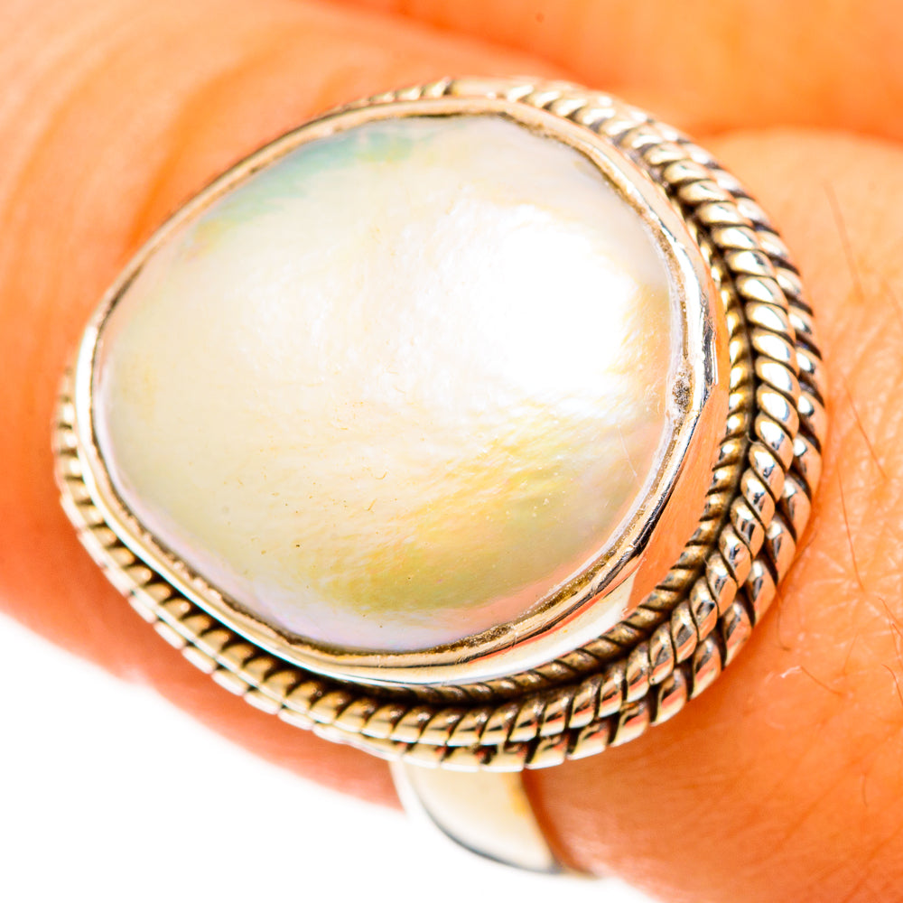 Mother Of Pearl Rings handcrafted by Ana Silver Co - RING113508