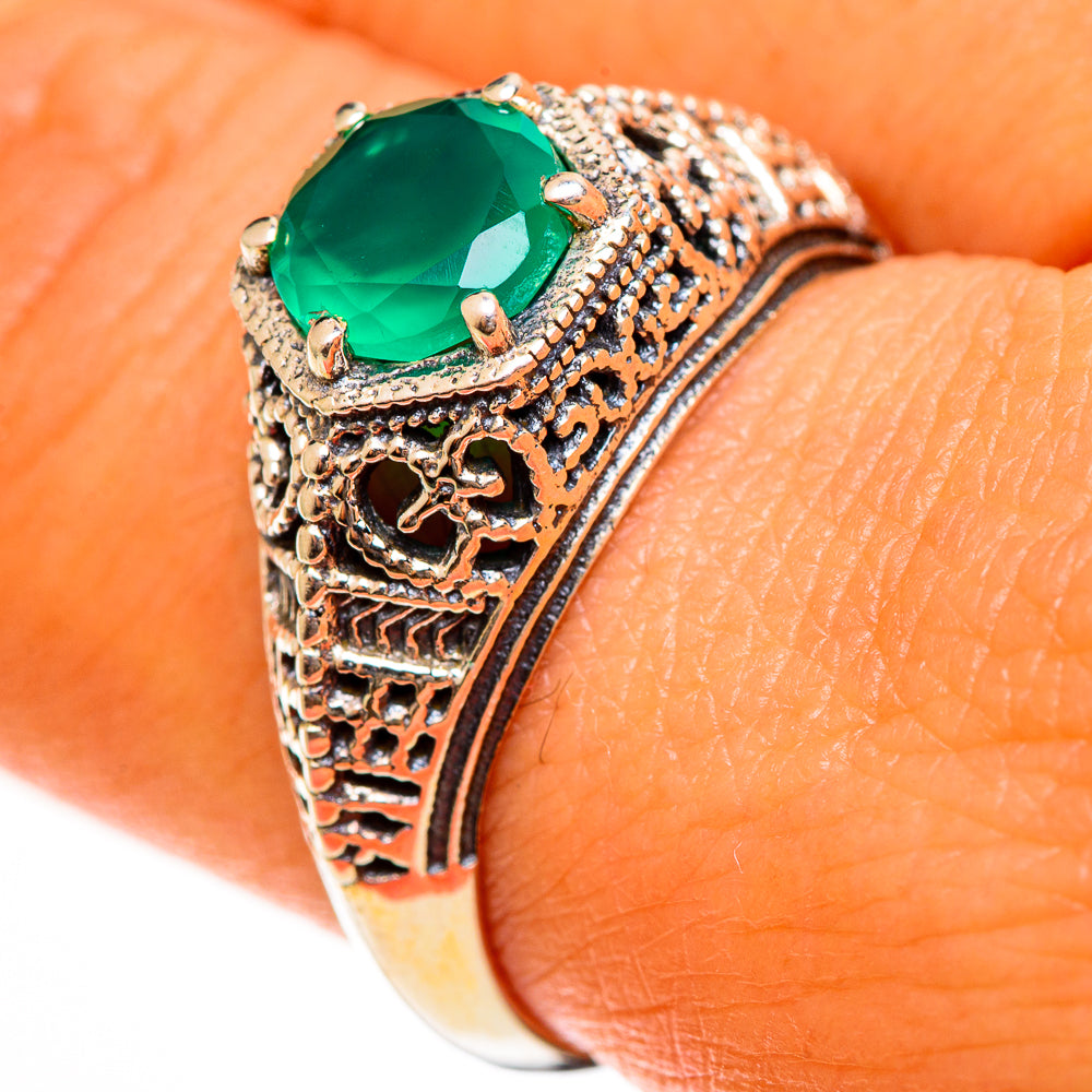 Green Onyx Rings handcrafted by Ana Silver Co - RING113516