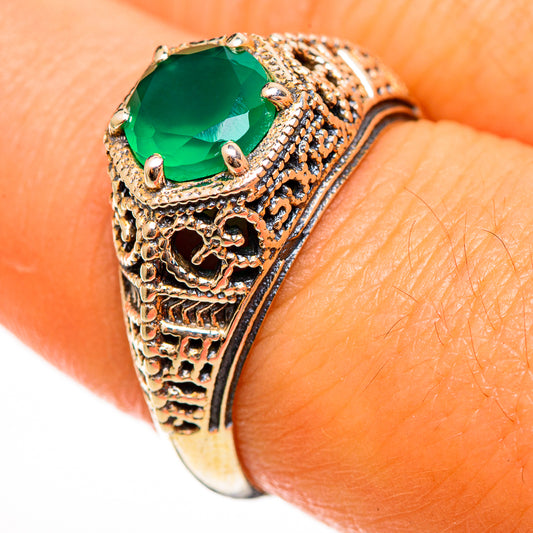 Green Onyx Rings handcrafted by Ana Silver Co - RING113528