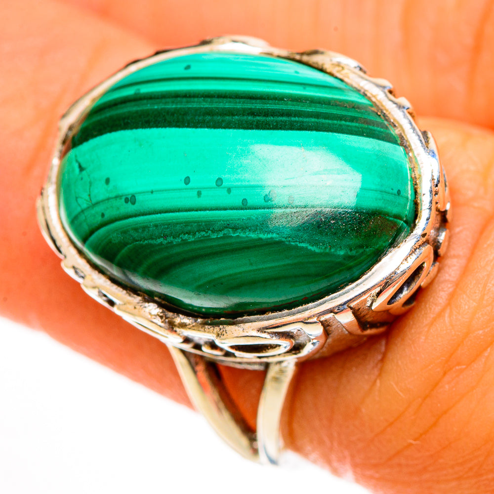 Malachite Rings handcrafted by Ana Silver Co - RING113537