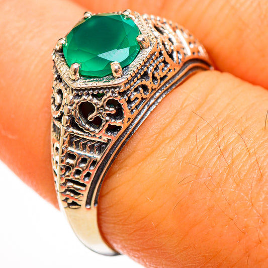 Green Onyx Rings handcrafted by Ana Silver Co - RING113539