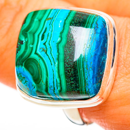 Malachite In Chrysocolla Rings handcrafted by Ana Silver Co - RING113549