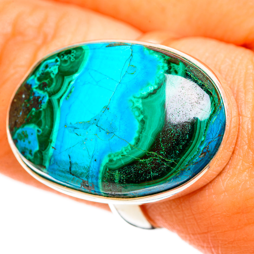Malachite In Chrysocolla Rings handcrafted by Ana Silver Co - RING113550