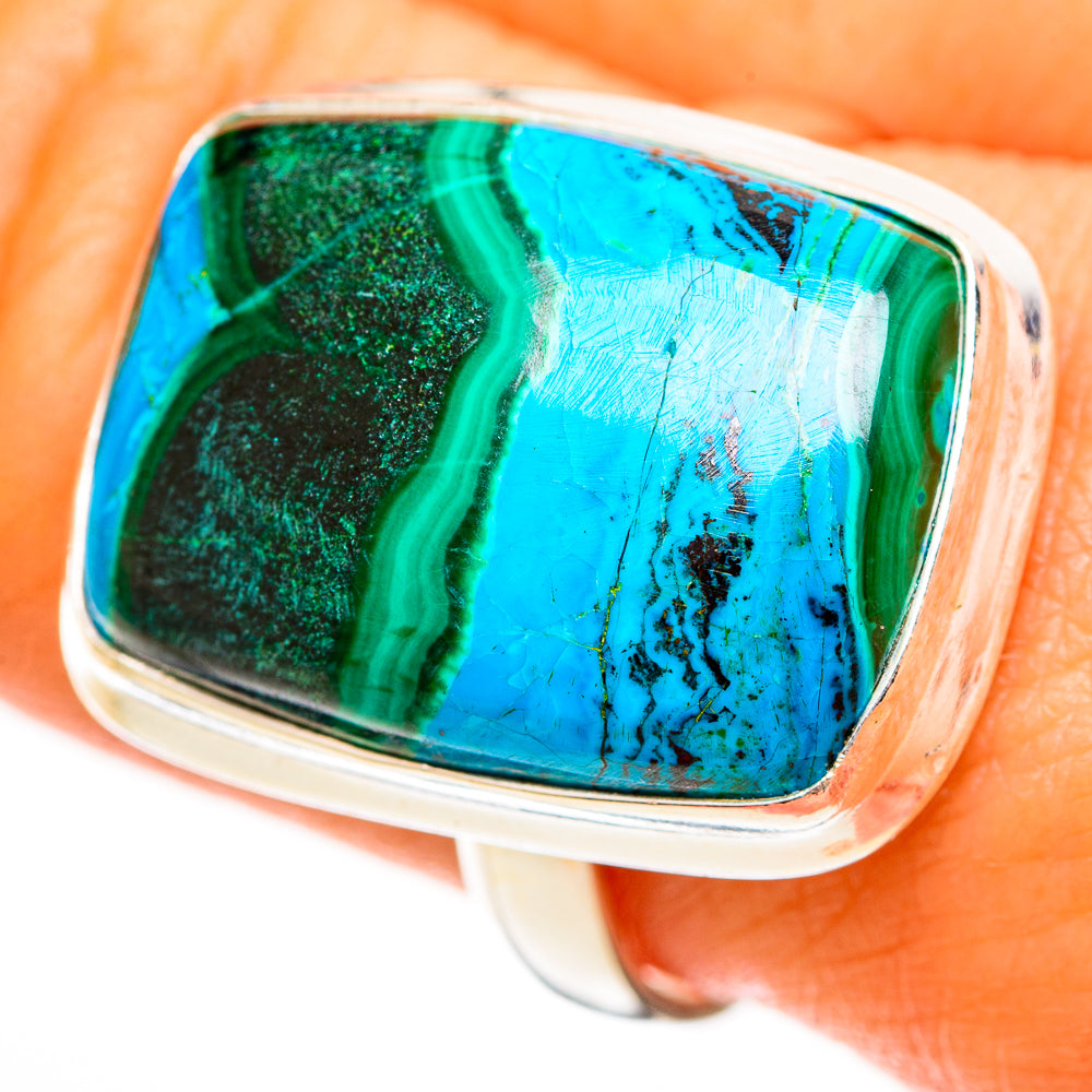 Malachite In Chrysocolla Rings handcrafted by Ana Silver Co - RING113551