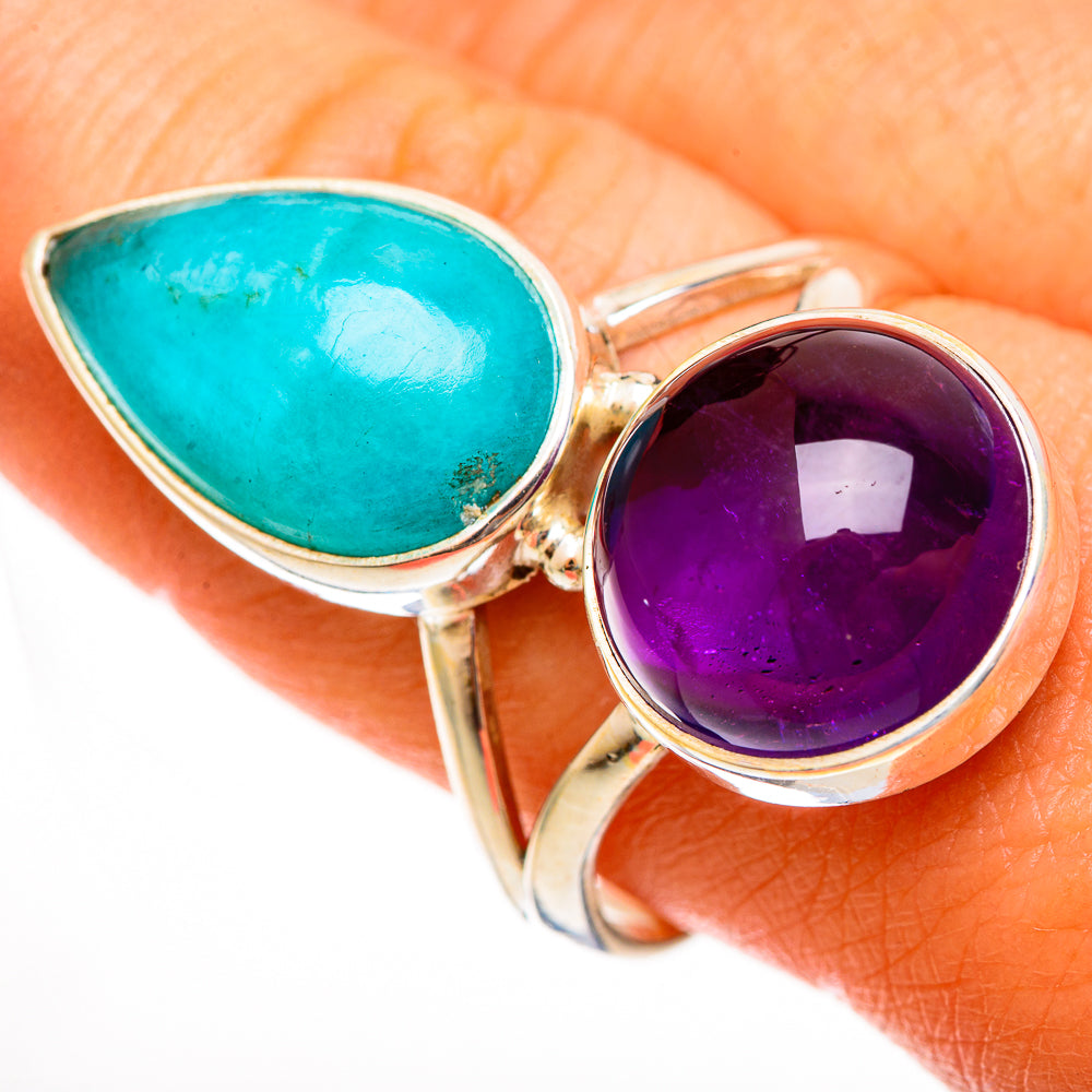 Peruvian Amazonite Rings handcrafted by Ana Silver Co - RING113552