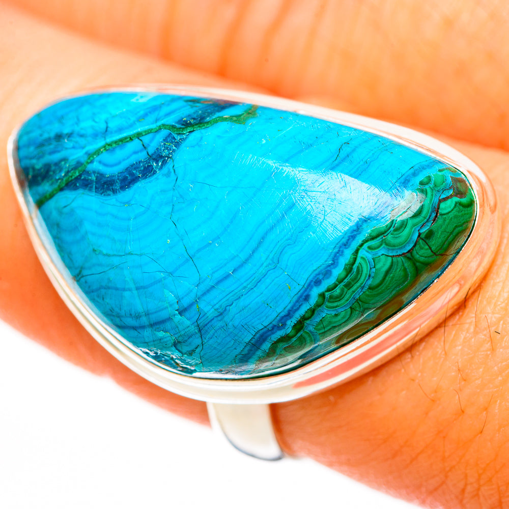 Malachite In Chrysocolla Rings handcrafted by Ana Silver Co - RING113553