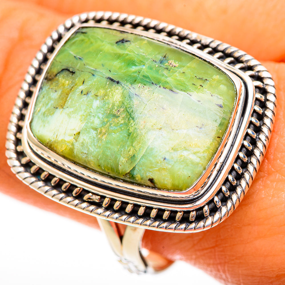 African Green Opal Rings handcrafted by Ana Silver Co - RING113557